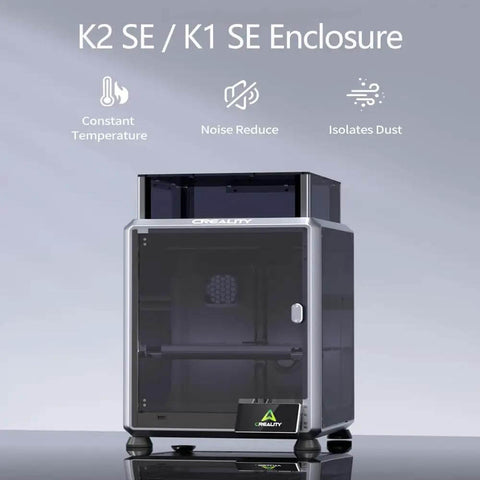 K2 SE Transparent PC Enclosure With Dustproof Tent And Noise Reduction for K2 SE and K1 SE 3D printers, front view