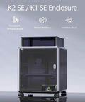 Dustproof 3D Printer Enclosure For K1 SE And K2 SE showing constant temperature and noise reduction features.