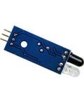 10 Pack Infrared Obstacle Avoidance Sensor Modules For Arduino Raspberry Pi Smart Car Robots With IR Transmitters Receivers And Photoelectric Switches Great For Line Tracking And Auto Driving close-up view of a single module with blue circuit board and sensors