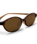 Retro Oval Sunglasses For Women With Cat Eye 90s Vibe Lightweight Narrow Frames UV Protection Sun Glasses in brown frame and lens