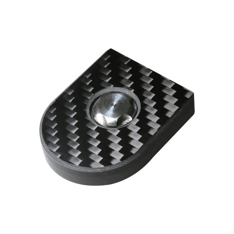 Tighten Up Your Setup With Badass Anti Theft Seat Screws Featuring A Cool Carbon Fiber Look And Heavy Duty Stainless Steel Body Fits 1 4 X 20 Threads Like A Glove Includes A Quick Grab Hex Tool For Smooth Take Off On Touring Bikes - close-up view of carbon fiber anti-theft seat screw.