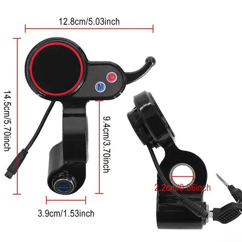 LCD Display Panel For E-Scooter Thumb Throttle And Speedometer, E-Bike Controller With Clear No Glare Readout For Cycling Monitor And Scooter Instrument Cluster, Safe Rides Everyday