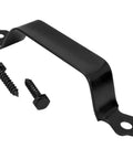 Black Decorative Six Inch Pressed Steel Gate Handle With Seven Sixteenth Inch Hex Head Mounting Screws For Wood Gates Easy To Install And Rust Resistant Gate Hardware