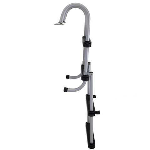 Pontoon Boat 4 Step Folding Boarding Ladder AL B4 Anodized Aluminum With Flush Mount Design, folded view