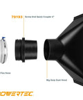 Screw End Quick Coupler For 4 Inch Hose With Left Hand Threaded Adapter Air Tight Connection For Shop Vac And Dust Collection