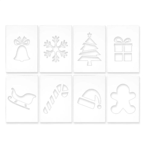 Rad Eight Piece Router Template Stencil Kit For Wood Crafting And Fabric Decor Precision Cut Acrylic Stencils with holiday designs.