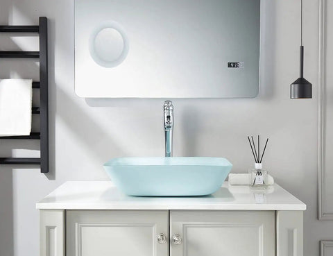 Star Macarons Candy Sandy Series Dope Tempered Glass Vessel Sink In Ice Cream Swirl Under Mount Vanity Bowl on white counter