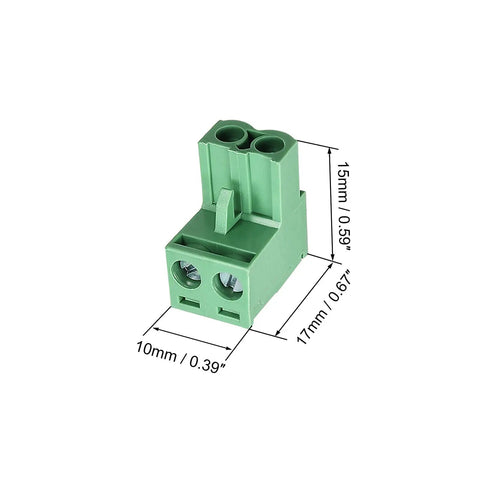 2 Pin 5.08mm Angle PCB Screw Terminal Block Quick Release For Easy Wire Landing Snap Together Design With Durable PA66 Housing 15mm