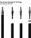 12 Pack Archery Hunting Arrows For Compound Bow Or Recurve Bow With Removable Tips And Adjustable Nocks, arrow tips shown