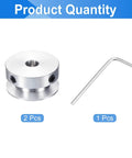 Two Pack Single Groove Pulley Set, 7mm Fixed Bore, 30mm Outer Diameter Aluminum Alloy Belt Pulley For 6mm PU Round Belts, Includes Hex Wrench, Durable Precision Gear For DIY Projects; 2 pulleys and wrench
