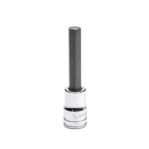 Single piece from Seven Piece Three Eighths Inch Drive Mid Length Hex Bit Socket Set SAE and Metric with S2 Steel