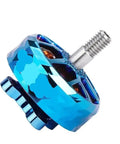 Dual KV 2550KV And 1950KV Brushless Drone Motor, blue aluminum, for 4-5 inch FPV drones, 150mm lead, side view.