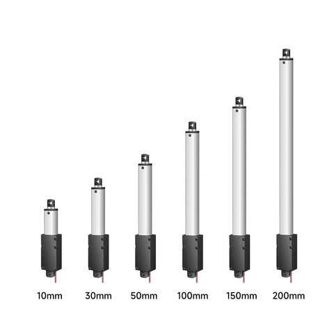 Versatile DC 6V 12V 24V Small Linear Actuator With 33 Lbs Max Force 150N IP60 Electric Motor 30mm Stroke 8mm Per Second Speed For Home Appliances DIY Projects, 10mm to 200mm