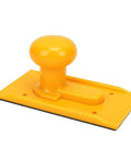 Rock Solid ABS Table Saw Push Block Engineered For Clean Safe Feeding With Ergonomic Non Slip Handle, heavy duty yellow construction.
