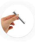 Close-up of a galvanized pin from Heavy Duty 10 Pack Scaffolding Couplings With Clips And Fixed Inserts Welding Fixing Pegs Galvanized And Rust Resistant Quick Assembly For Secure Connections In Construction And Workshop Environments.