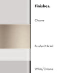 Raindance Select E120 Handheld Shower Head In Brushed Nickel, 2.5 GPM Flow, 3 Spray Modes material finish options displayed