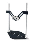 Heavy Duty Adjustable Height Double Roller Stand Smooth As Butter Bearing Rotation Pro woodworking station with stainless pillars.
