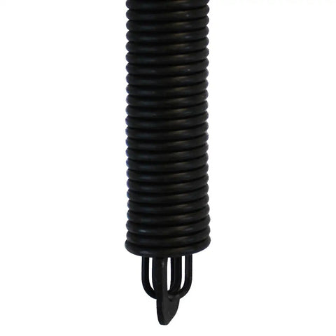 28 Inch Plug End Garage Door Spring For One Piece Doors And Toy Haulers Easy DIY Install With Safety Containment Rod displayed vertically.