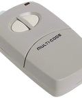 Multi-Code 2-Channel Visor Transmitter for Gates and Doors, 1024 Codes per Channel, shown in soft gray finish with visor clip