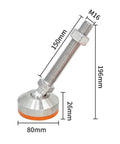 Bulletproof Adjustable Leveling Feet With 304 Stainless Steel Build Hella Durable Rubber Base Universal Swivel Support Legs detailed dimensions.