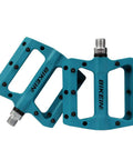 Blue Ultralight Non Slip Nylon Fiber Mountain Bike Pedals Flat Platform Nine Sixteenth Inch Spindle For MTB BMX And Road Cycling Grippy Durable