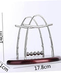 Large Newton Cradle Pendulum Desktop Physics Toy For Home Office Use Five Ball Demonstration with dimensions