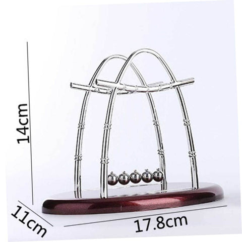 Large Newton Cradle Pendulum Desktop Physics Toy For Home Office Use Five Ball Demonstration with dimensions