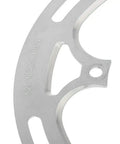 Close-up of 52T Aluminum Chainring Guard For Mountain Bikes 130mm BCD Crank CNC Machined showing silver finish and precision fit.