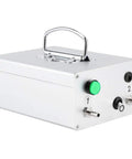 Goat Milking Vacuum Pump Portable 48W 12V Electric Milker with durable aluminum housing, control knobs, and handle, front view.