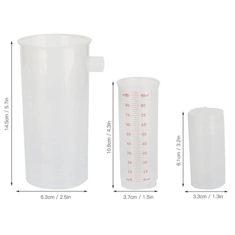 Plastic Beaker Overflow Cup For Physics Experiments And Classroom Demonstrations with measuring tubes and dimensions