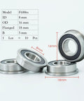 Fire 10 Pieces F688RS Flange Ball Bearings 8x16x5mm Chrome Steel For Motion Drive Units Idler Joints Zero Play Super Smooth Action Keeps Rig Tight Strong Under Pressure Maintains Peak Performance Without Fail Anytime You Build New Machines, sealed bearings with size chart