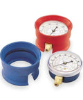 Three One Eighth Inch Gauge Protective Boots Set For HVAC And Automotive A C Gauges Easy Slip On Shield Color Coded Red Or Blue Durable Impact