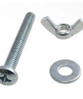 Heavy Duty 10 Piece Wing Nuts And Bolts With Washers Tool Free Hand Tighten Fastener Set Built Solid For Quick Fixes And Reliable Grip No Sweat Mechanic Hardware 1 4 By 2 Inch - close-up of wing nut, bolt, and washer.