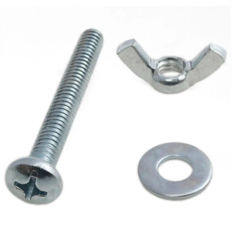 Heavy Duty 10 Piece Wing Nuts And Bolts With Washers Tool Free Hand Tighten Fastener Set Built Solid For Quick Fixes And Reliable Grip No Sweat Mechanic Hardware 1 4 By 2 Inch - close-up of wing nut, bolt, and washer.