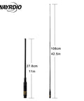 Dual Band Telescopic Ham Radio Antenna 42 Inch Extendable VHF UHF Long Range Replacement Antenna for walkie talkies shown extended
