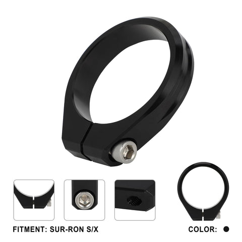 Riser Clamp Front Fork Handlebar Kit CNC Aluminum For Surron Sur Ron LBX Electric Dirt Bike Black Upgrade, side view