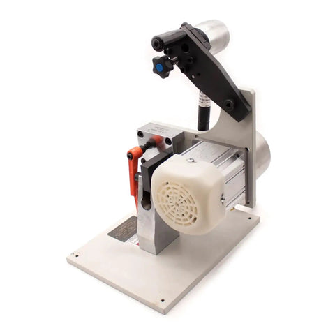 Heavy Duty Electric Belt Sander With Variable Speed Brushless Motor For Precision Knife Sharpening And 915X50MM Belt Size side view on white background.