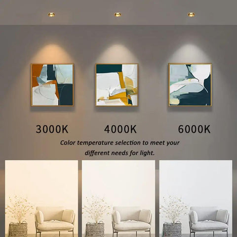 3 Inch Recessed Led Can Lights Solid Brass Eyeball Spotlight 30 Degree Rotatable Downlight Kit Killer Warm 3000K lighting examples in modern decor.