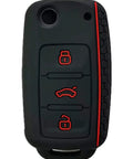 Silicone Key Fob Cover For Volkswagen Beetle, Golf, Jetta, Passat, black cover protects against dust and button fading.