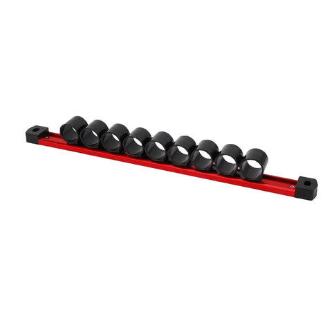 Nine Slot Screwdriver Organizer Wall Mount Rail Heavy Duty Tool Holder for wrenches pliers and scissors, aluminum and PP build