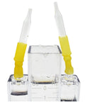 Water Electrolysis Demonstration Kit For Chem Class Micro Gas Generator with scale tube and yellow alloy electrodes close-up