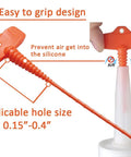 Close-up of orange 4 Pack Caulk Saver Caps Sealer Tools For Silicone Tubes with easy grip design and applicable hole size 0.15"–0.4"