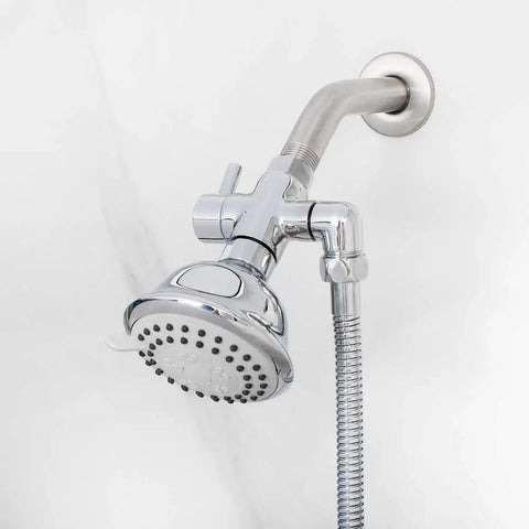 Easy Install Brass Shower Arm Diverter Valve For Handheld And Fixed Shower Heads G1/2 3 Way Universal Bathroom System Component Replacement Polished Chrome attached