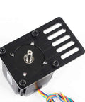 Black Beefy NEMA23 Stepper Motor Mount Plate For CNC And 3D Printers, Aluminum Flat Bracket With Adjustable Slots, top view