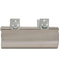 Front view of Eastman 6-inch stainless steel pipe repair clamp for 1-1/2 inch IPS connection and two mounting lugs.