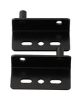 Pair Of Heavy Duty Iron Hinges With Bushings And Protective Plastic Caps Perfect For Wooden Doors Kitchen Cabinets And Furniture easy installation shown from above.