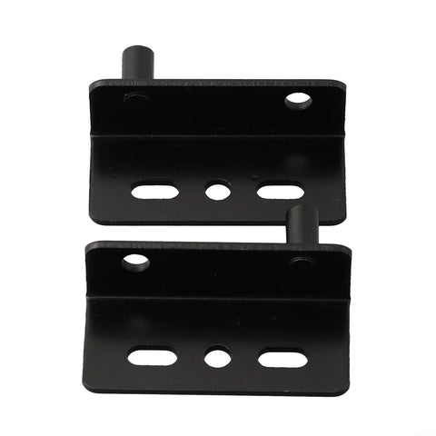 Pair Of Heavy Duty Iron Hinges With Bushings And Protective Plastic Caps Perfect For Wooden Doors Kitchen Cabinets And Furniture easy installation shown from above.