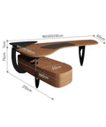 Top Tier Ash Wood Standing Desk With Smooth Height Adjustments And Spacious Corner Layout Made For Grinding Sessions Or Daily Office Grind, side view with dimensions