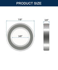 HiPicco 1604ZZ deep groove ball bearing front view diagram; chrome steel, 3/8 in bore, 7/8 in OD, 3/8 in width
