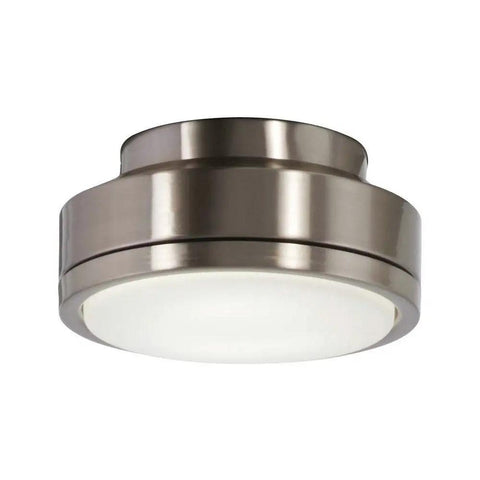 Rudolph Light Kit For F727 Ceiling Fan In Brushed Nickel With Frosted White Glass LED Lamp Steel Construction 3000K Warm White Dry Rated Shade Included Dope Upgrade For Your Bedroom Or Living Room